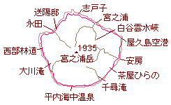Drawing: map of Yakushima